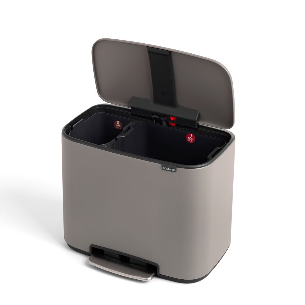 Brabantia Bo pedaalemmer 11+23 liter Mineral Concrete Grey