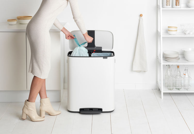 Brabantia Bo pedaalemmer 2x30 liter wit
