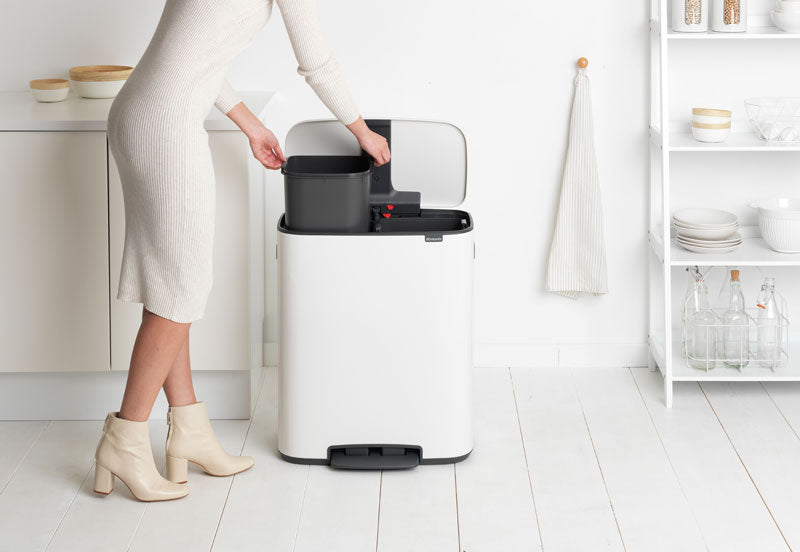 Brabantia Bo pedaalemmer 2x30 liter wit
