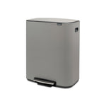 Brabantia Bo pedaalemmer 2x30 liter Mineral Concrete Grey