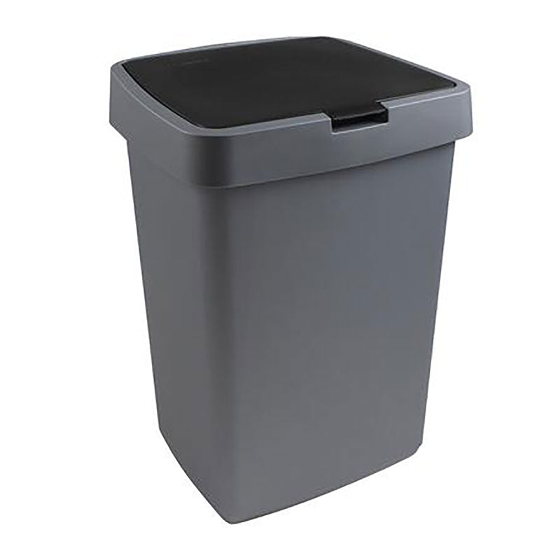 Sunware Delta afvalbak met klepdeksel 25 liter grijs/zwart