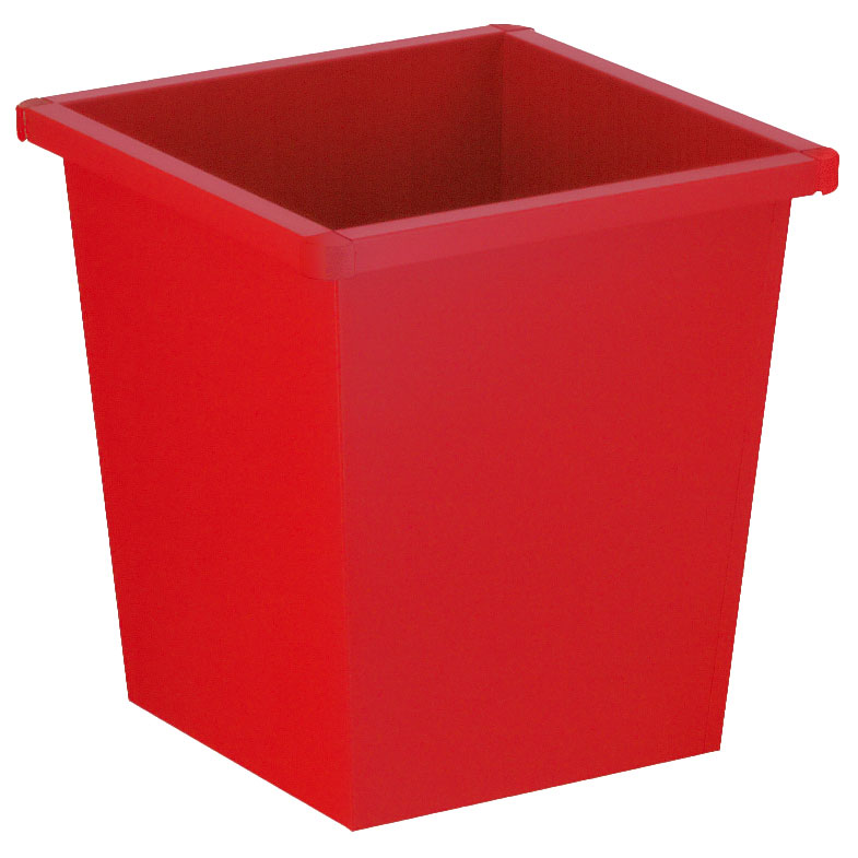 Vierkant tapse papierbak 27 liter rood