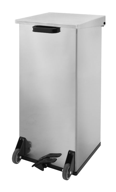 DutchDesign mobiele Carro-Kick pedaalafvalbak 110 liter RVS