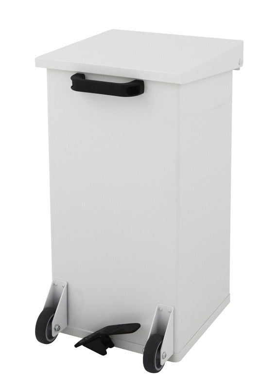 DutchDesign mobiele Carro-Kick pedaalafvalbak 55 liter wit
