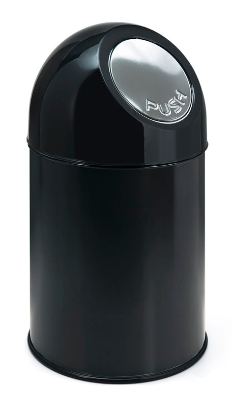V-Part afvalbak met pushdeksel 30 liter zwart