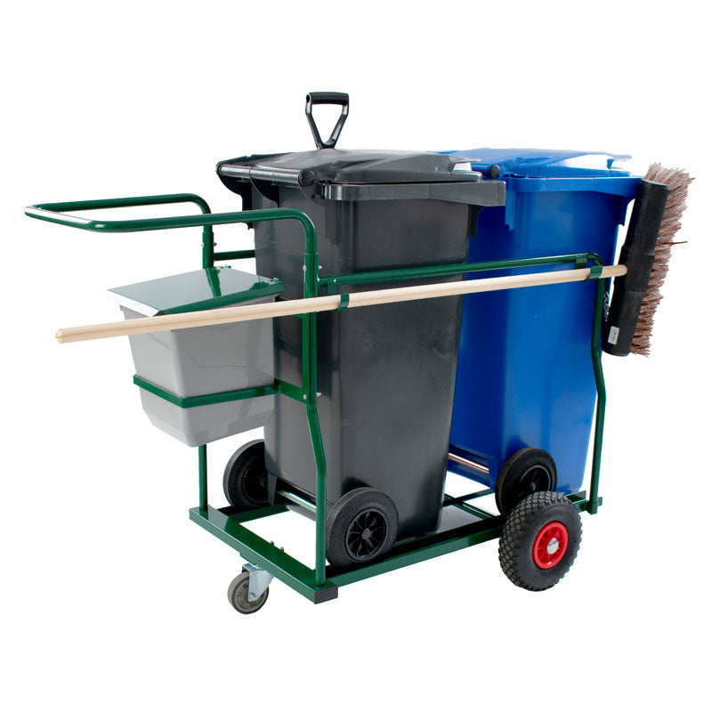 V-Part containerkar compleet met 2 x 120 liter containers en accessoires groen
