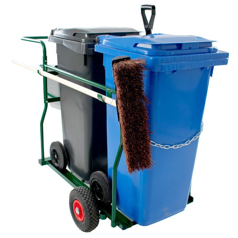 V-Part containerkar compleet met 2 x 120 liter containers en accessoires groen