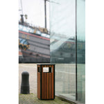 V-Part buitenafvalbak 36 liter houtlook/zwart