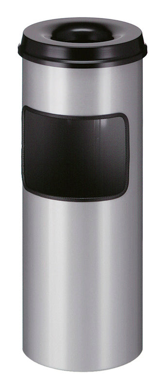 V-Part as-papierbak met dover 30 liter aluminiumgrijs/zwart
