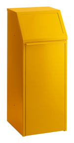 Afvalverzamelaar 70 liter met pushdeksel geel