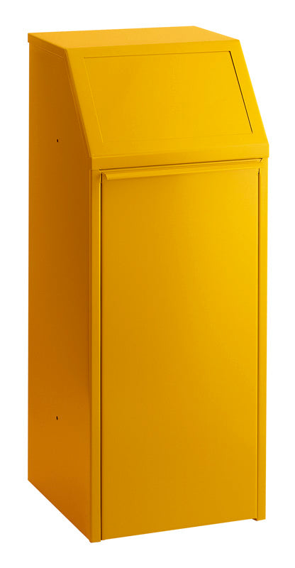 Afvalverzamelaar 70 liter met pushdeksel geel
