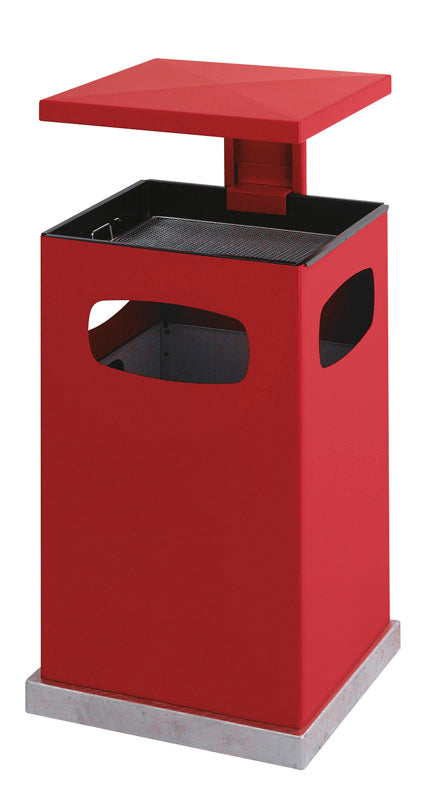 V-Part as-papierbak met afneembaar afdak 80 liter rood