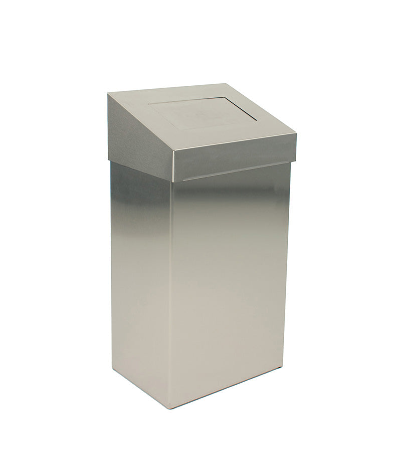 DutchDesign sanitaire afvalbak met pushklep 18 liter mat RVS