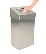 DutchDesign sanitaire afvalbak met pushklep 50 liter mat RVS