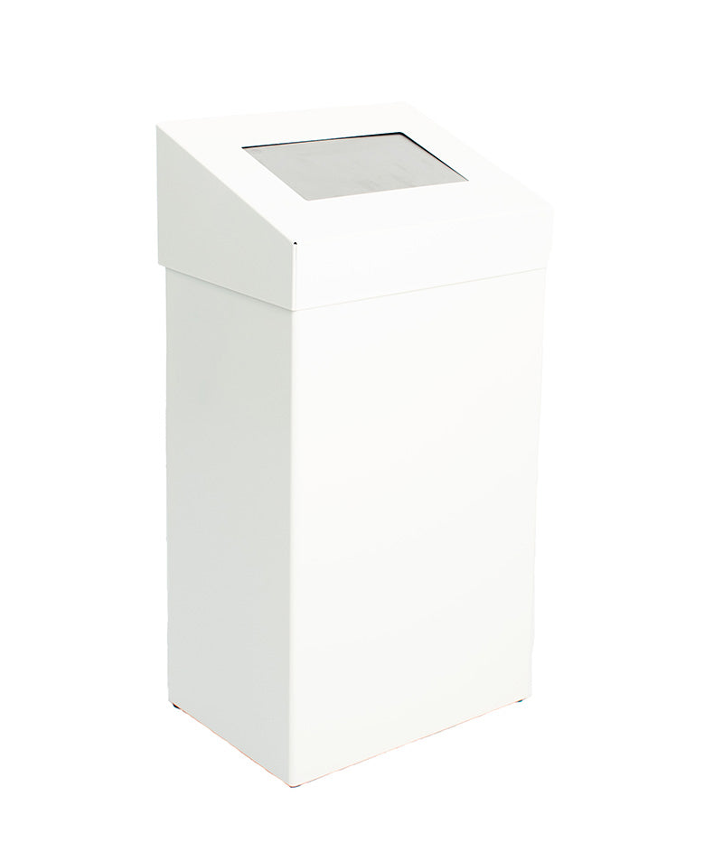 DutchDesign sanitaire afvalbak met pushklep 50 liter wit