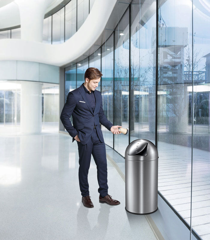 EKO Pushcan 40 liter mat RVS
