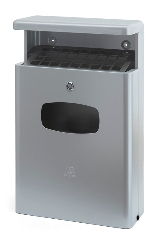 DutchDesign buitenafvalbak met afdak 16 liter grijs