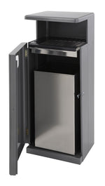 DutchDesign buitenafvalbak met afdak 55 liter grijs