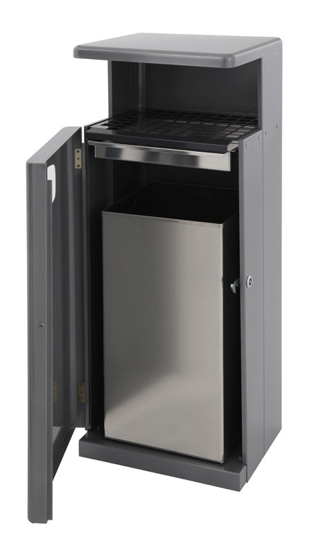 DutchDesign buitenafvalbak met afdak 55 liter grijs