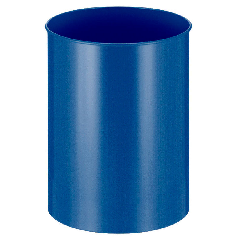 V-Part ronde metalen papierbak 30 liter blauw