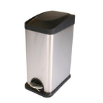 V-Part rechthoekige pedaalemmer 15 liter mat RVS
