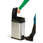 V-Part rechthoekige pedaalemmer 15 liter mat RVS