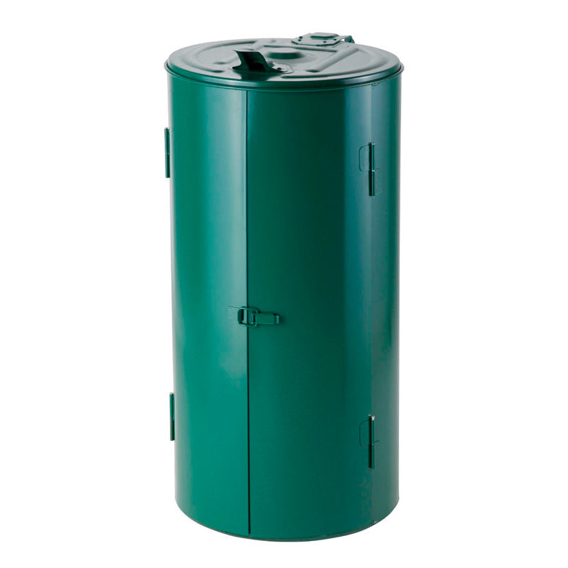 Afvalzakhouder met metalen ombouw en 2 deuren 120 liter groen