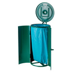 Afvalzakhouder met metalen ombouw en 2 deuren 120 liter groen