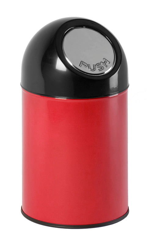 V-Part afvalbak met pushdeksel 30 liter rood/zwart