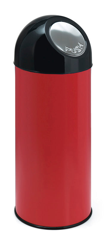 V-Part afvalbak met pushdeksel 55 liter rood/zwart