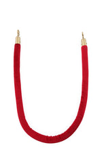 Koord van velours rood met messing sluithaken