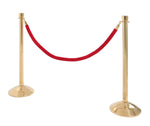 Koord van velours rood met messing sluithaken