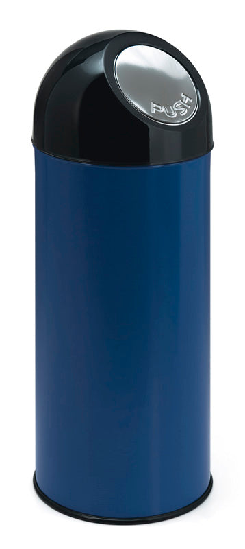 V-Part afvalbak met pushdeksel 55 liter blauw/zwart