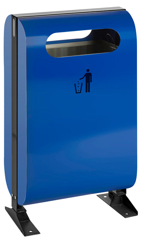 Buitenafvalbak op voet 45 liter blauw