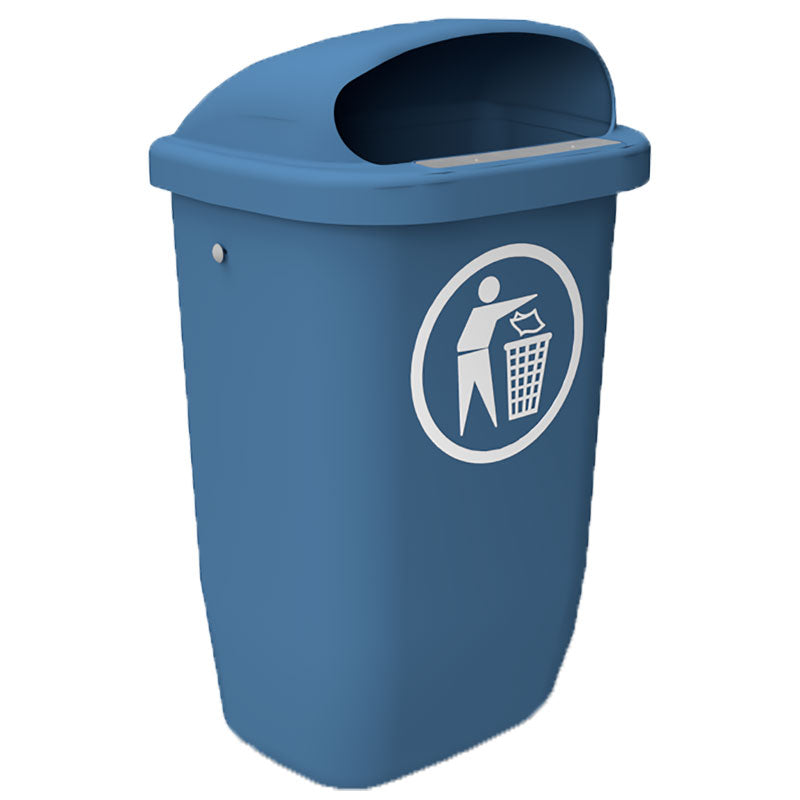 DIN-PK afvalbak 50 liter blauw