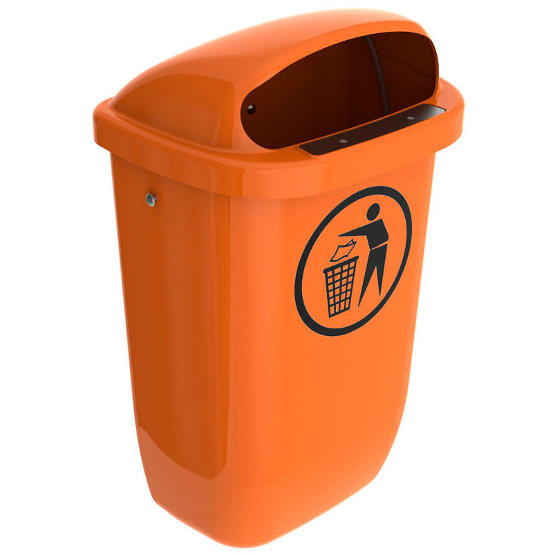 DIN-PK afvalbak 50 liter oranje