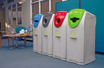 V-Part Maxi Envirobin met propelleropening 140 liter grijs met groen deksel