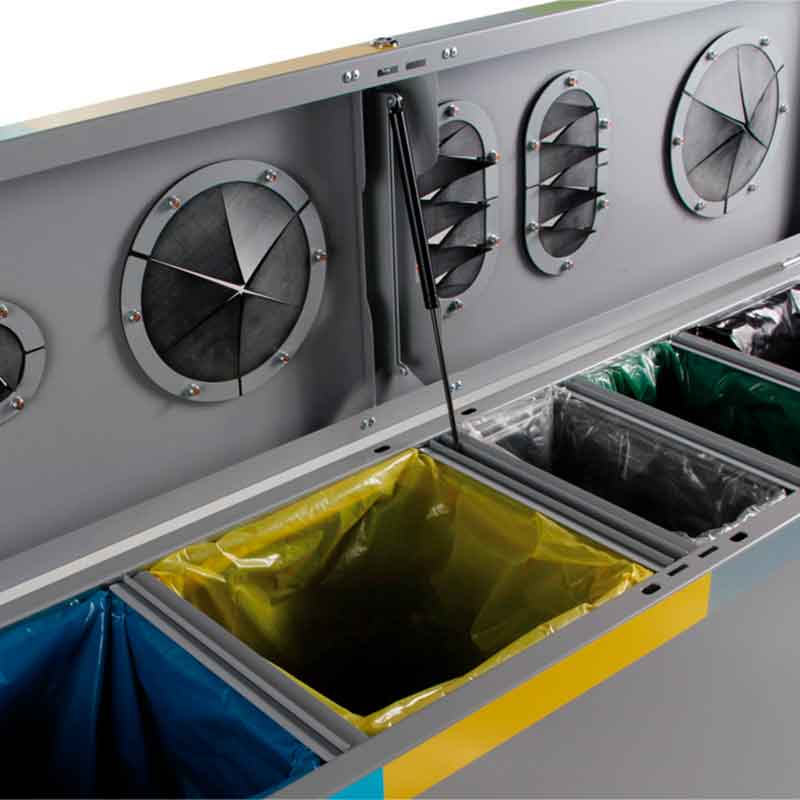 Five-Chamber afvalscheidingsunit 270 liter grijs