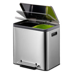EKO EcoCasa Recycler pedaalemmer 12+12 liter mat RVS