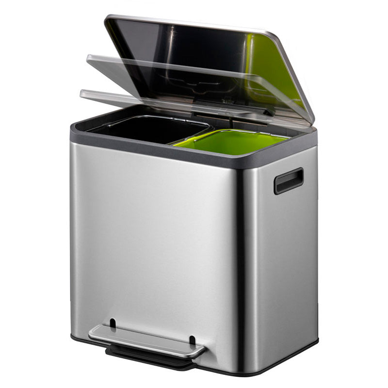 EKO EcoCasa Recycler pedaalemmer 12+12 liter mat RVS