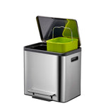 EKO EcoCasa Recycler pedaalemmer 12+12 liter mat RVS