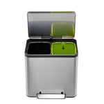 EKO EcoCasa Recycler pedaalemmer 12+12 liter mat RVS