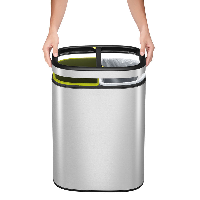 EKO OLI-Cube Open Top Bin 10+10 liter mat RVS