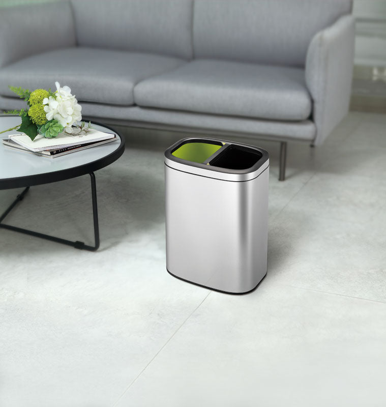 EKO OLI-Cube Open Top Bin 10+10 liter mat RVS