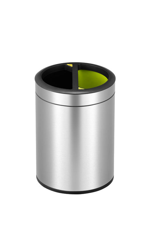 EKO Round Open Top Bin 5+5 liter mat RVS