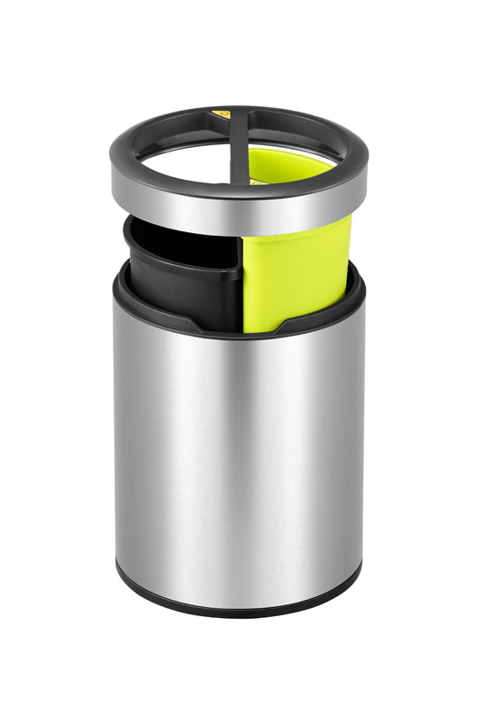 EKO Round Open Top Bin 5+5 liter mat RVS