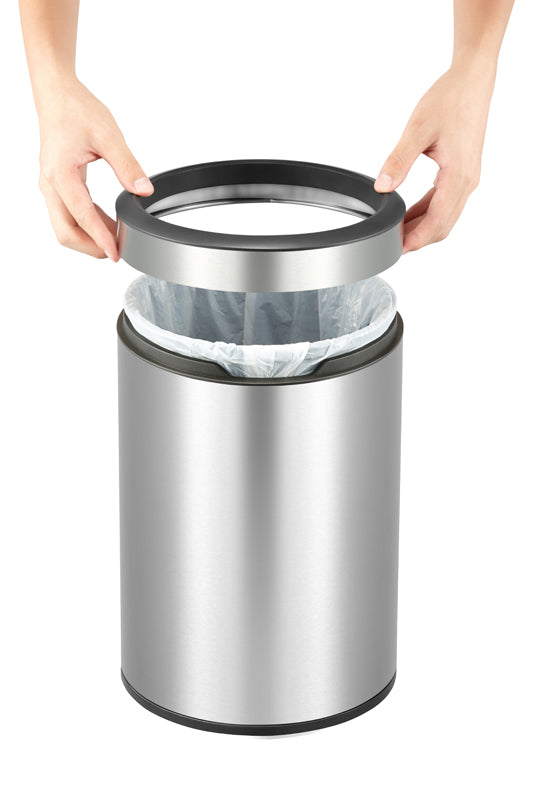 EKO Round Open Top Bin 12 liter mat RVS