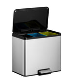 EKO Essential 2 Recycler pedaalemmer 9+9+9 liter mat RVS