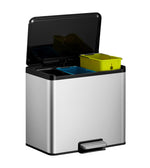 EKO Essential 2 Recycler pedaalemmer 9+9+9 liter mat RVS
