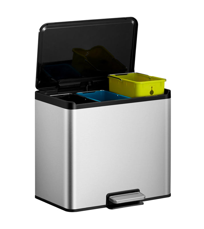 EKO Essential 2 Recycler pedaalemmer 9+9+9 liter mat RVS